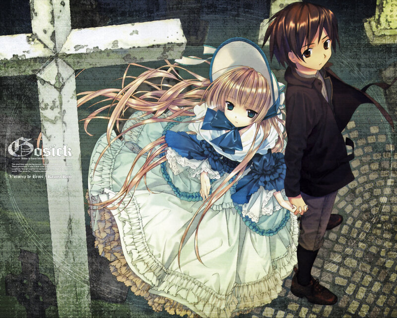 Victorica and a boy in a graveyard