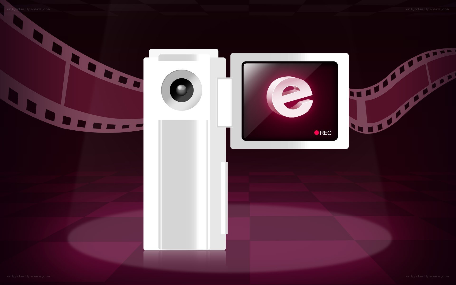 Video camera with e logo