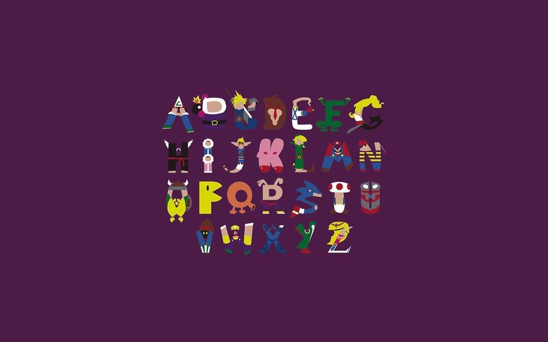 video game character alphabet