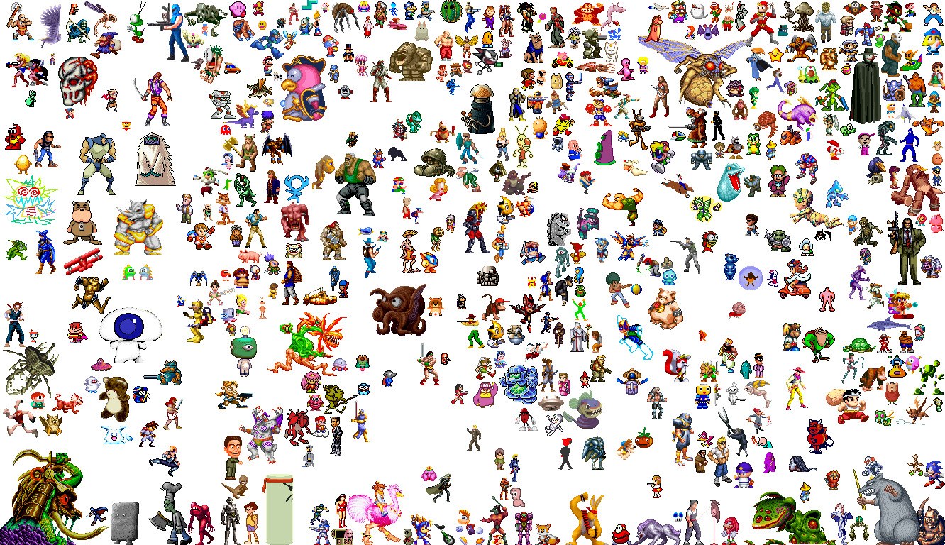 Video game character collage