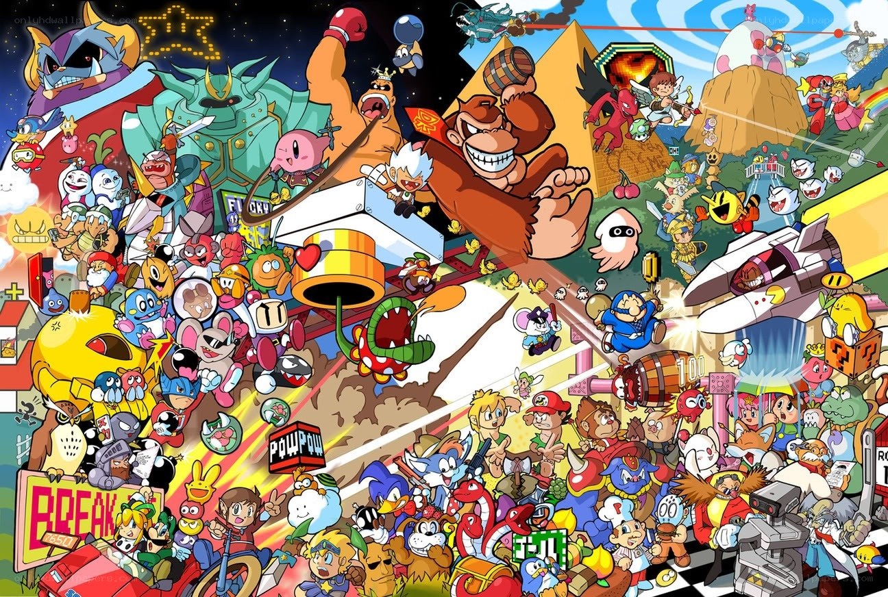 Video game character collage