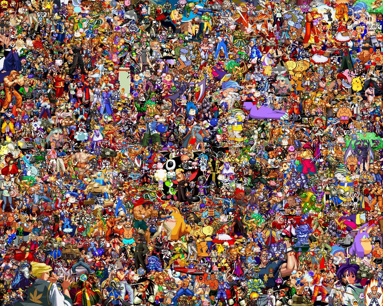 Video game character collage