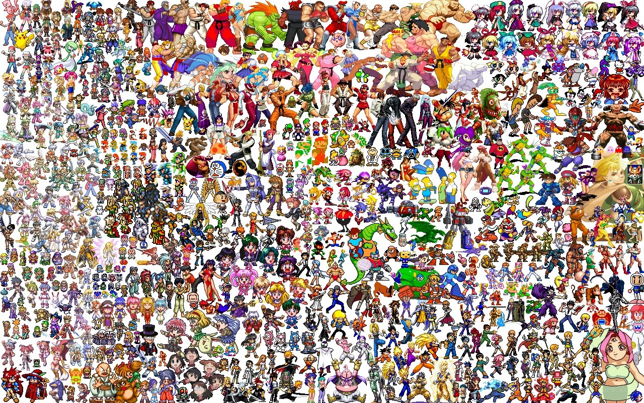 Video game character collage