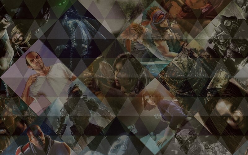 Video Game Character Collage — Gray