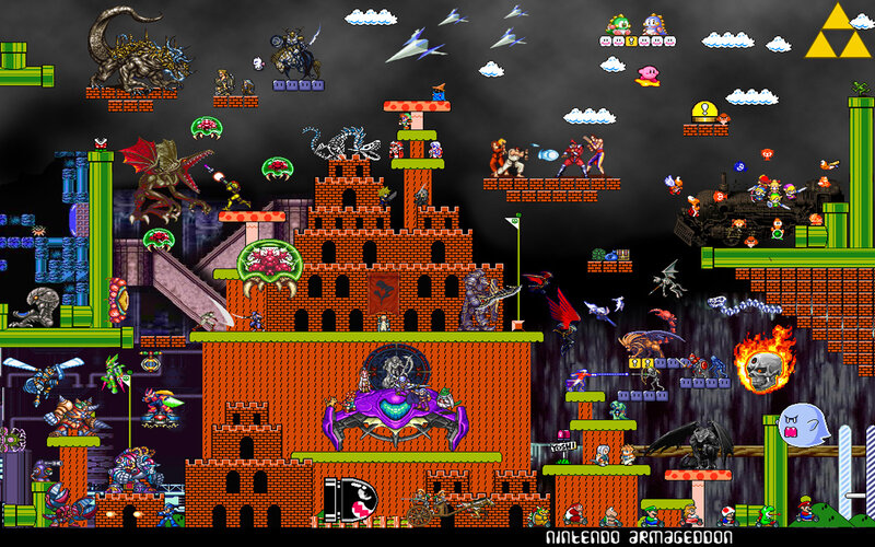 Video Game Character Collage — Red, Chaotic
