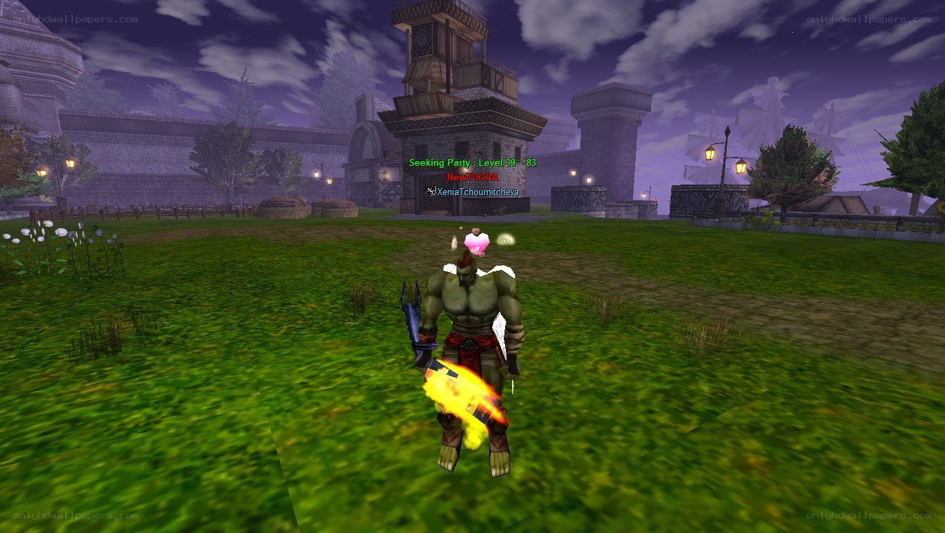 video game character in a field