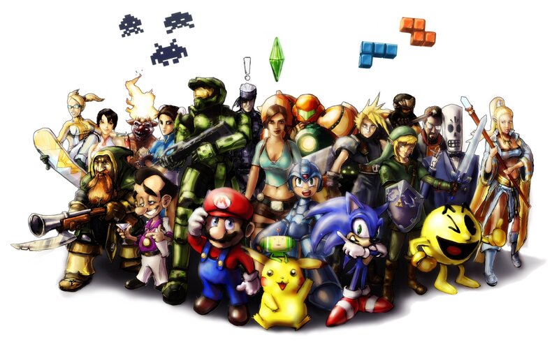 Video game characters collage