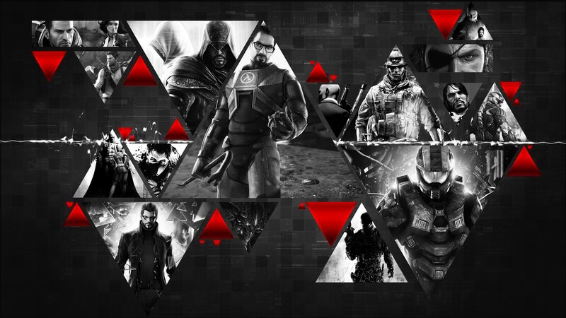 Video Game Characters Collage — Black, Dramatic