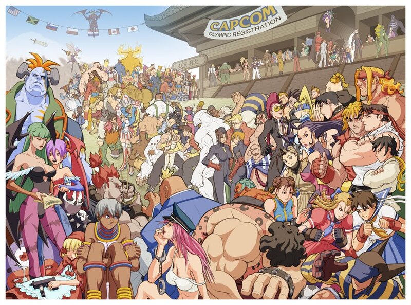 Video Game Characters Gathering — Blue