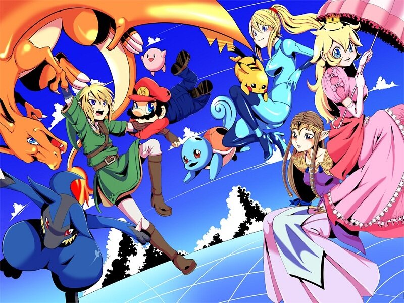 video game characters in action