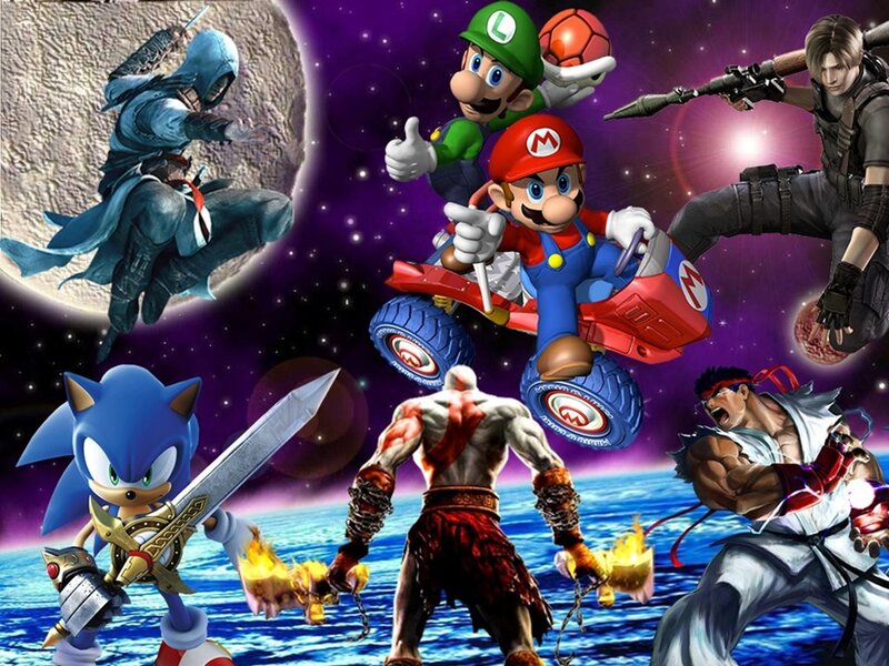 Video Game Characters in Space — Blue