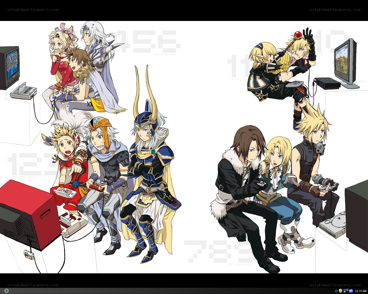 video game characters playing games