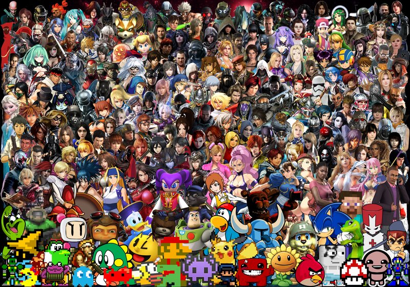 Video Game Characters — Red, Chaotic, Digital Art