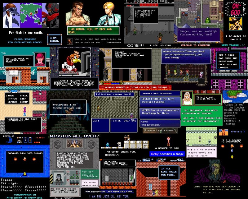 Video game collage screenshots