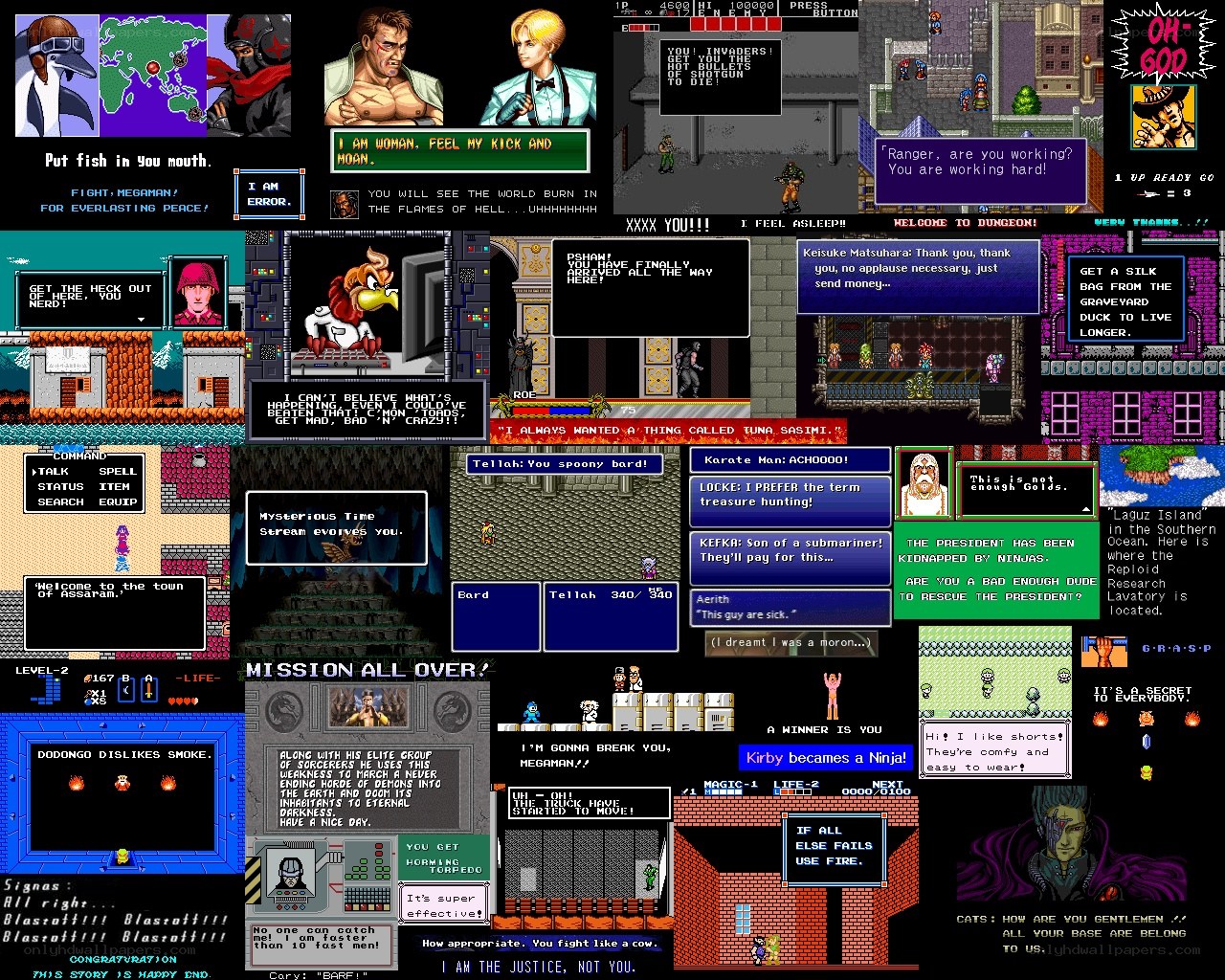 Video game collage screenshots