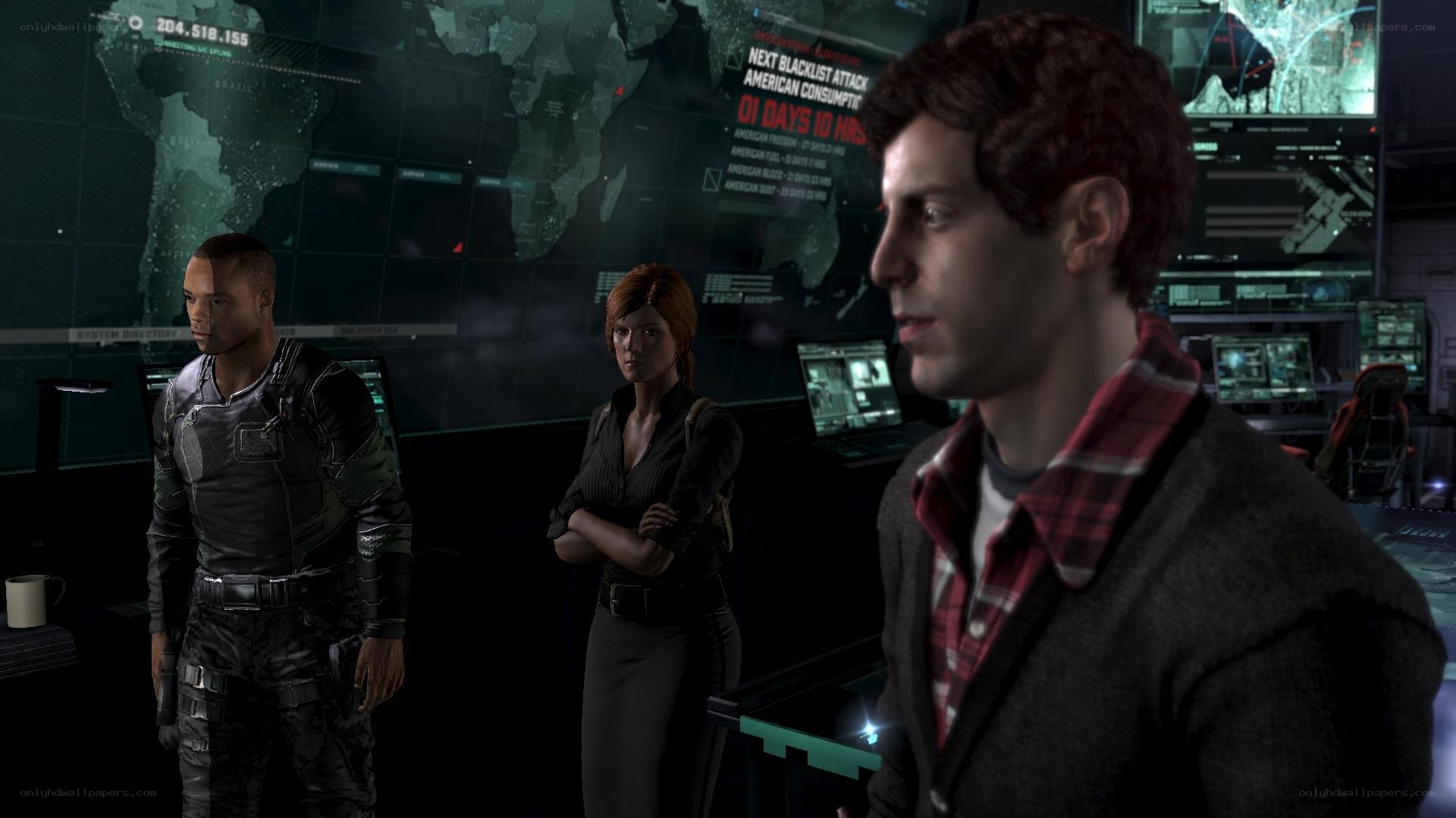 video game control room scene