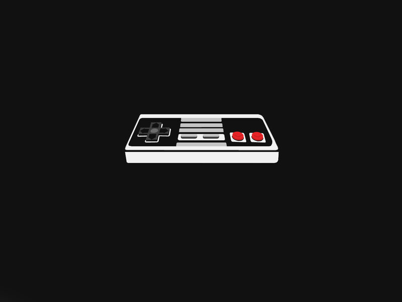 Video Game Controller — Black, Minimalist