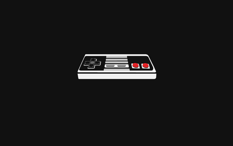Video Game Controller — Black, Minimalist, Vector Art, D-pad