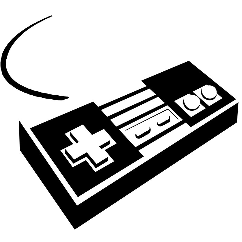 Video Game Controller — Black, Minimalist, Vector Art