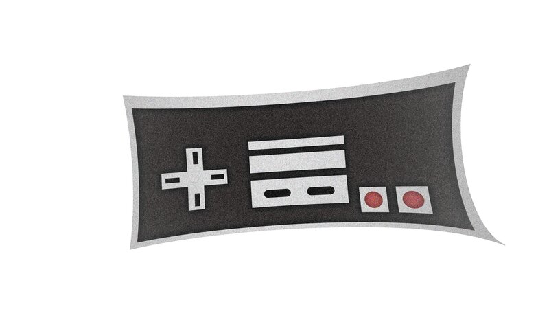 Video Game Controller — Black, Retro, Vector Art