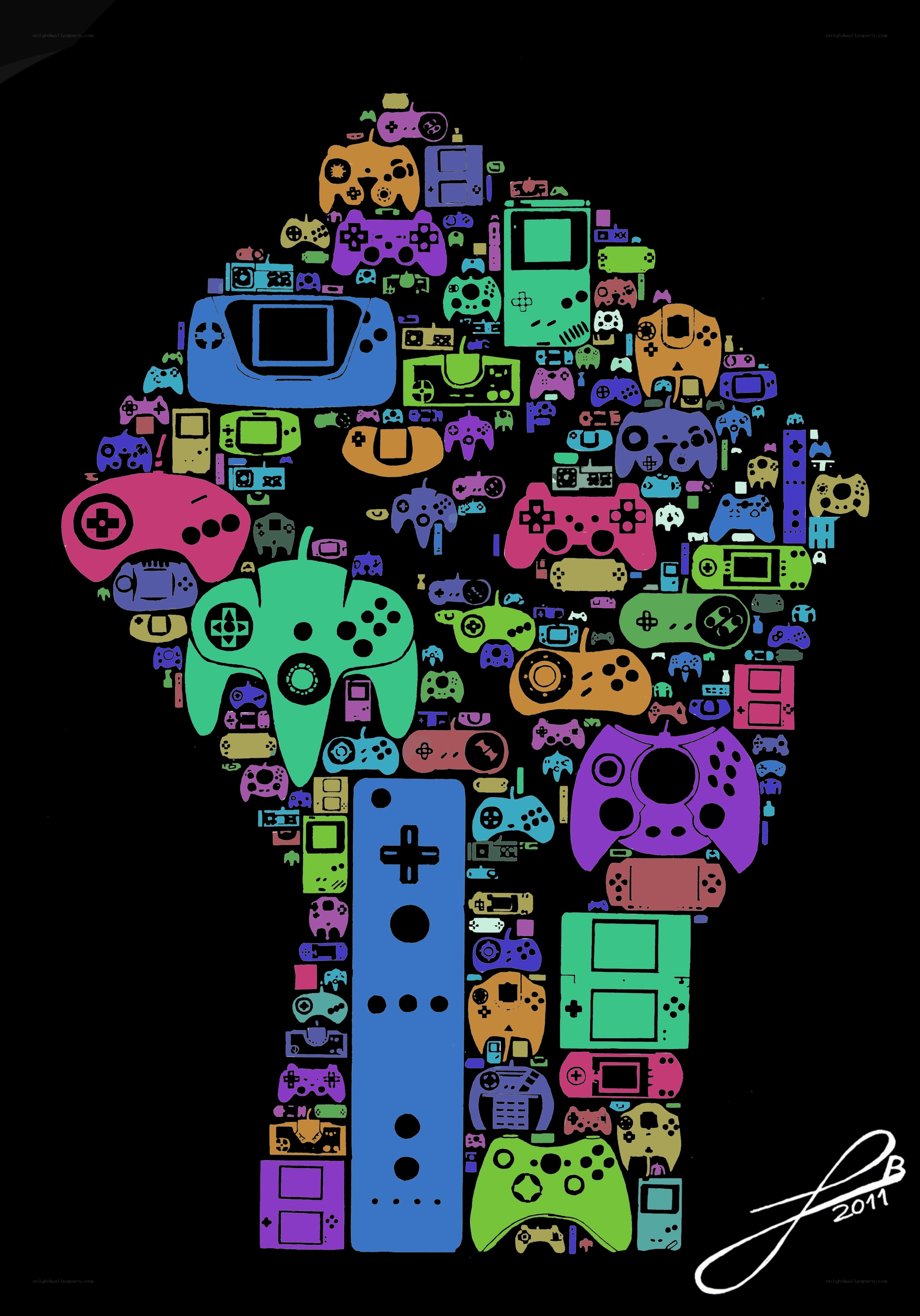 video game controller collage