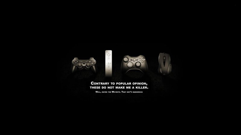 Video Game Controllers — Black, Dramatic, Night, Photograph, Controller, Remote, Mouse