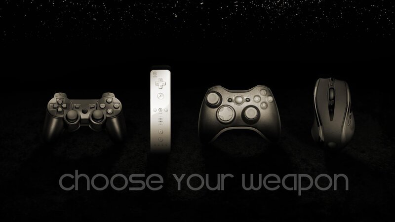 Video Game Controllers — Black, Dramatic, Night, Photograph, Remote Control, Gamepad