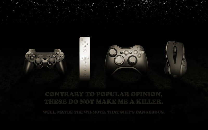 Video Game Controllers — Black, Dramatic, Night, Photograph, Wii Remote