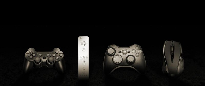 Video Game Controllers — Black, Dramatic, Photograph, Remote Control