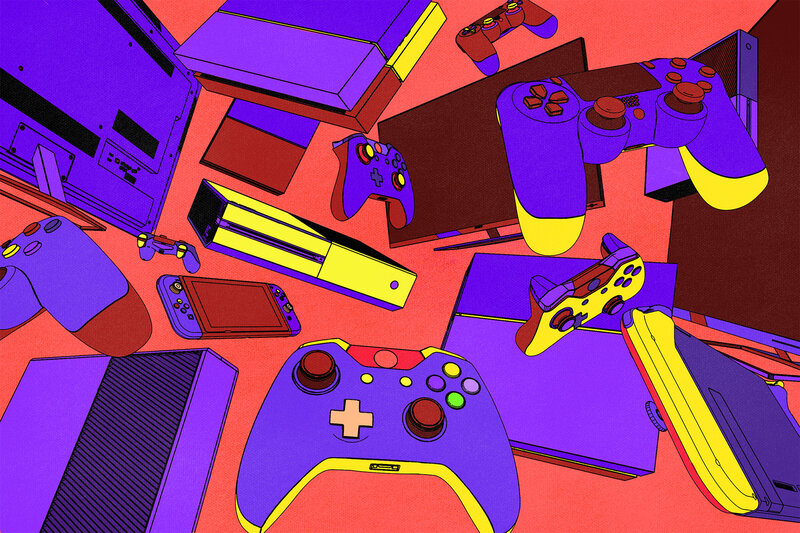 Video Game Controllers — Purple