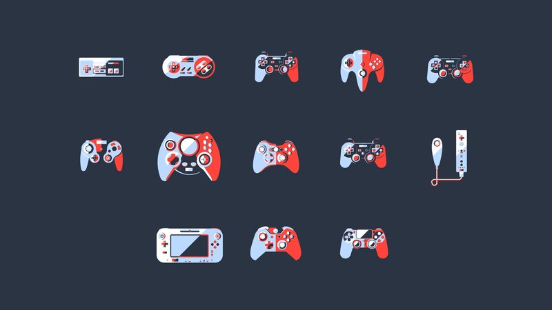 Video Game Controllers — Red