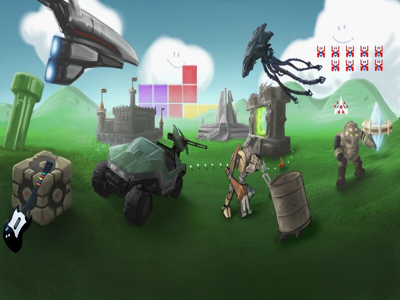 video game crossover scene