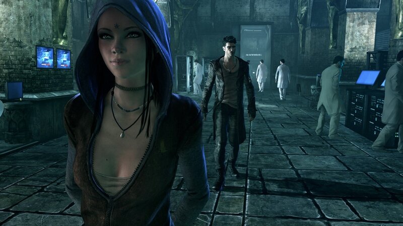 Video game scene with characters