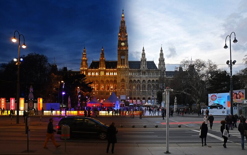 Vienna City Hall at Dusk