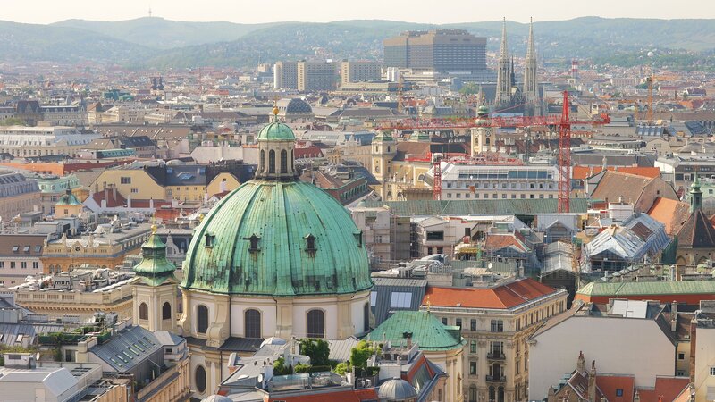Vienna cityscape with green dome