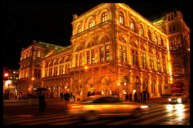Vienna State Opera at Night — Yellow