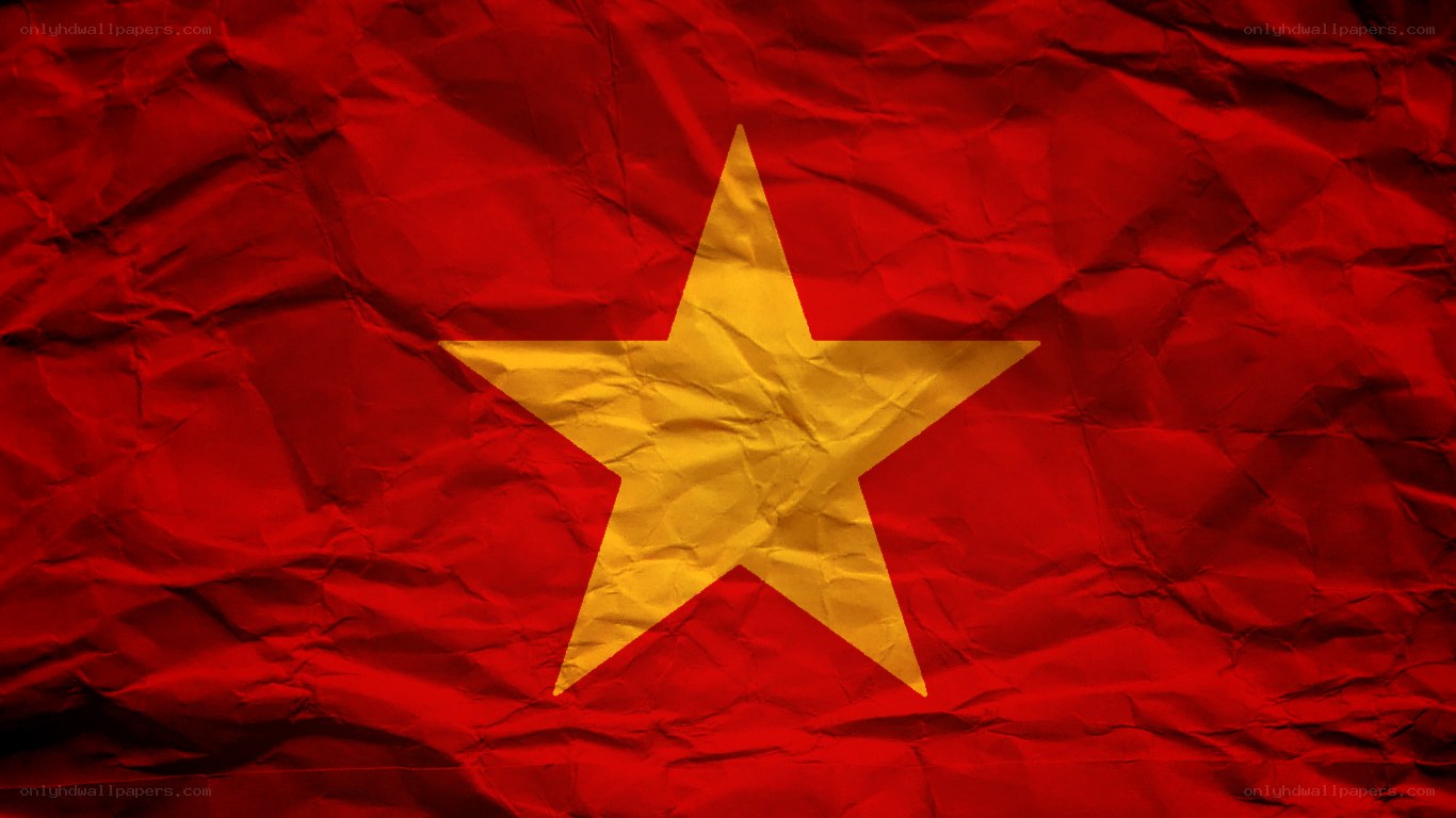 Vietnam flag crumpled paper
