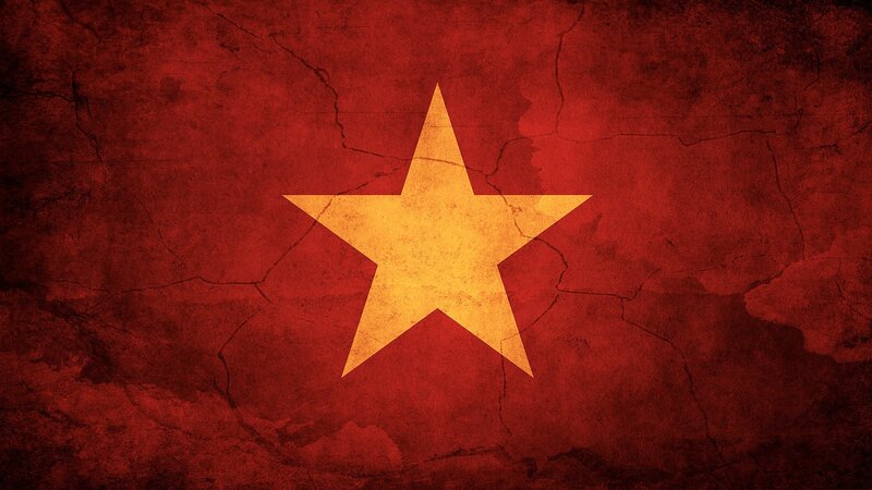 Vietnam flag with distressed texture