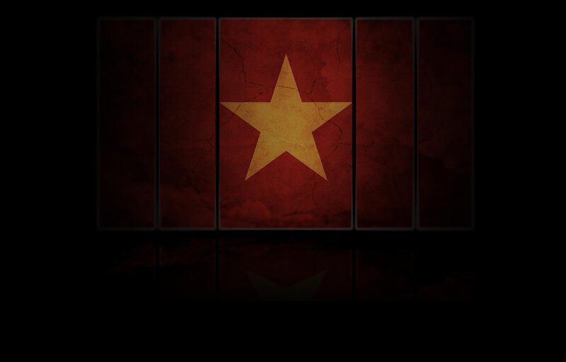 Vietnam flag with distressed texture