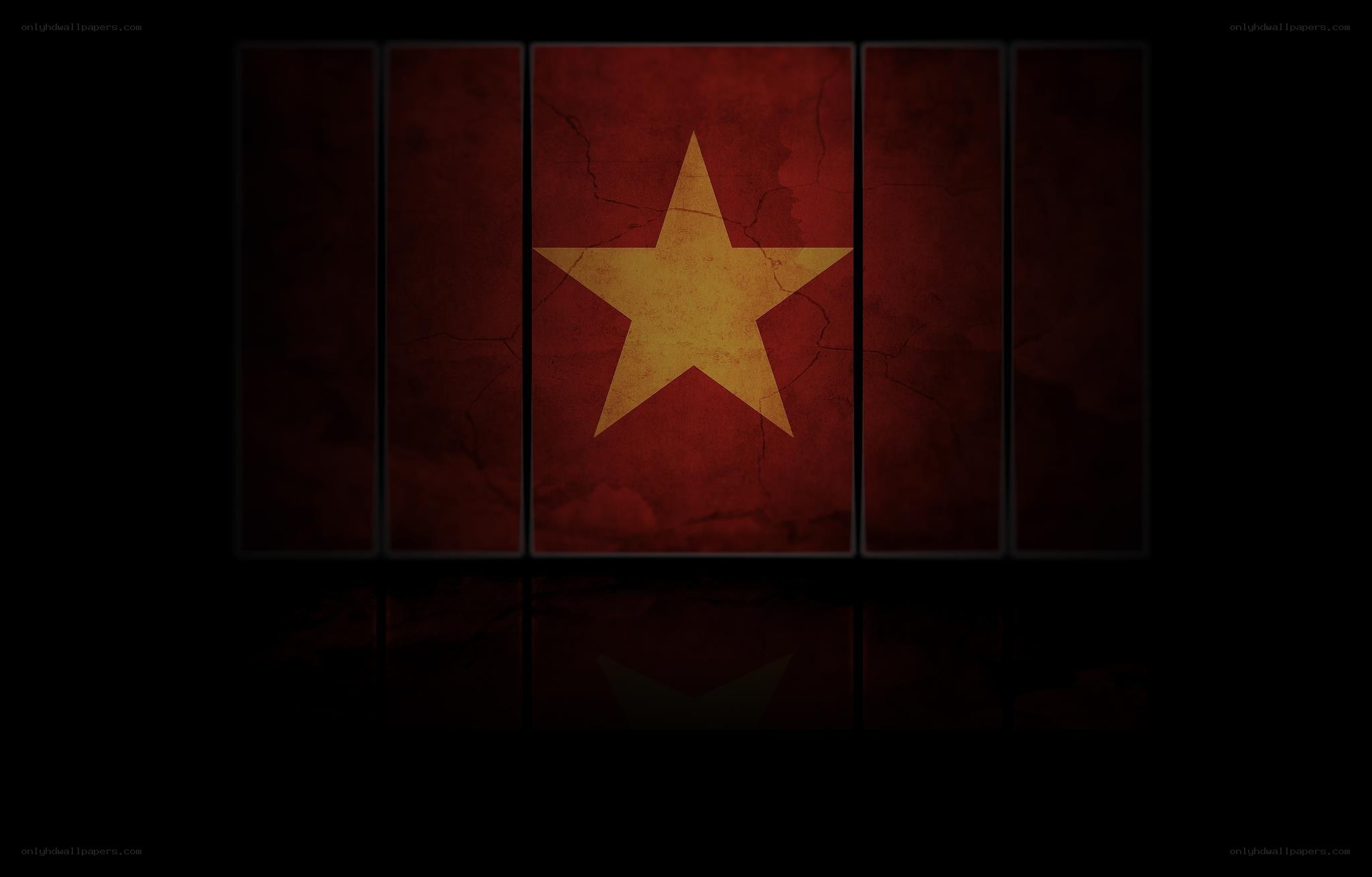 Vietnam flag with distressed texture