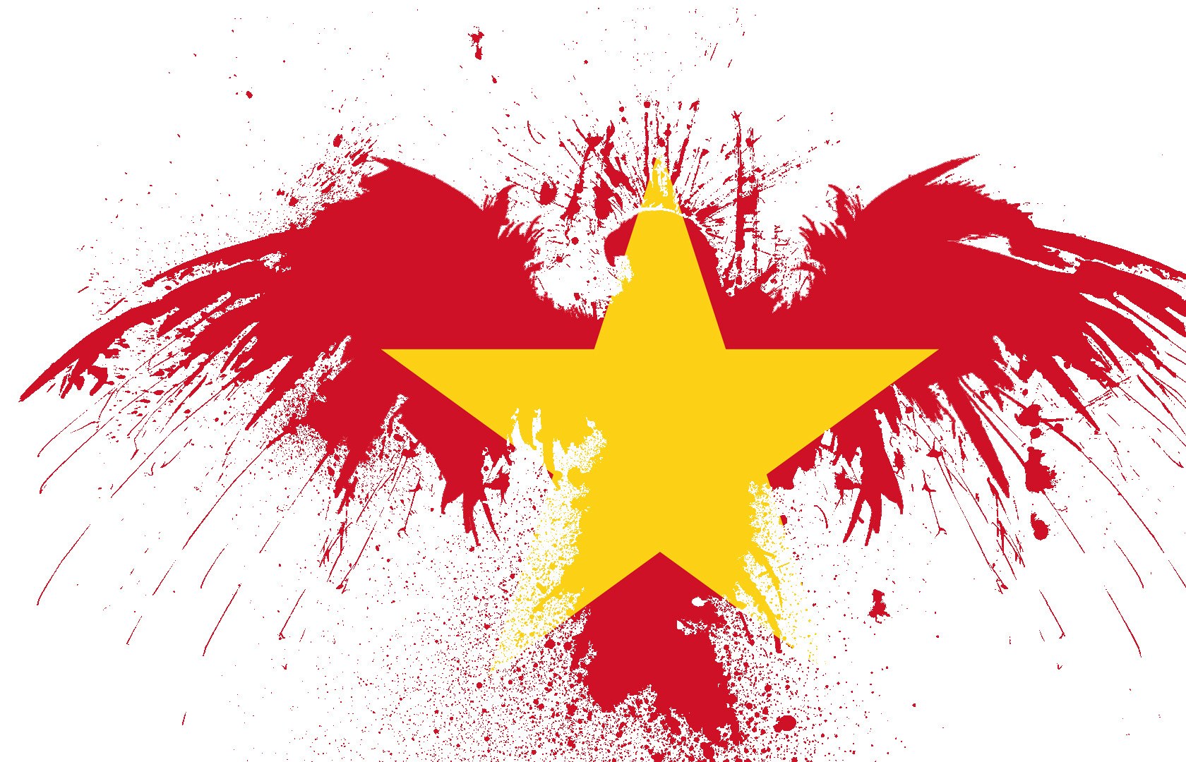 Vietnam flag with splatter effect