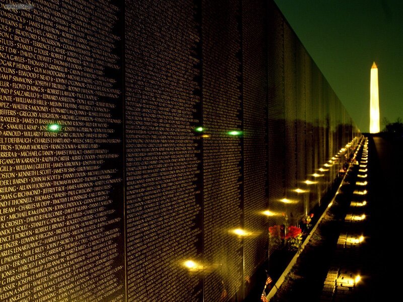 Vietnam Veterans Memorial — Black, Somber, Night, Photograph