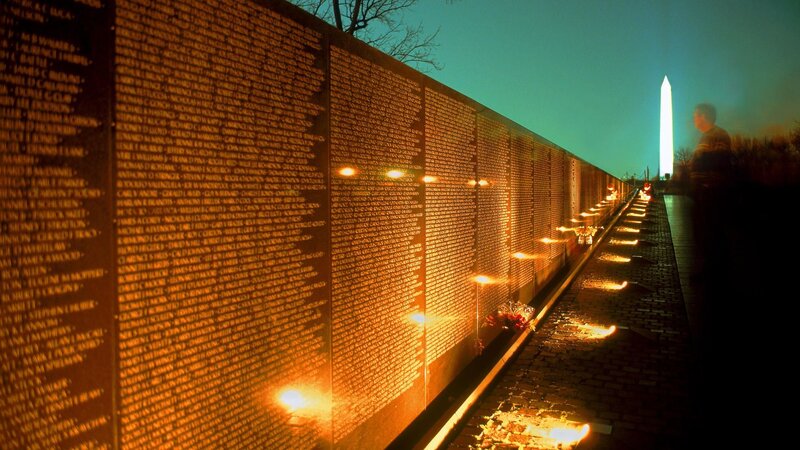 Vietnam Veterans Memorial — Black, Somber, Night
