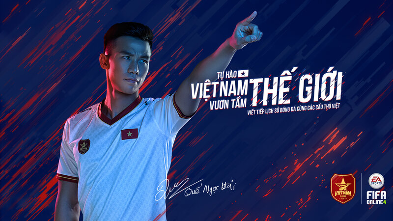 Vietnamese Football Player — Blue, Dramatic, Photograph
