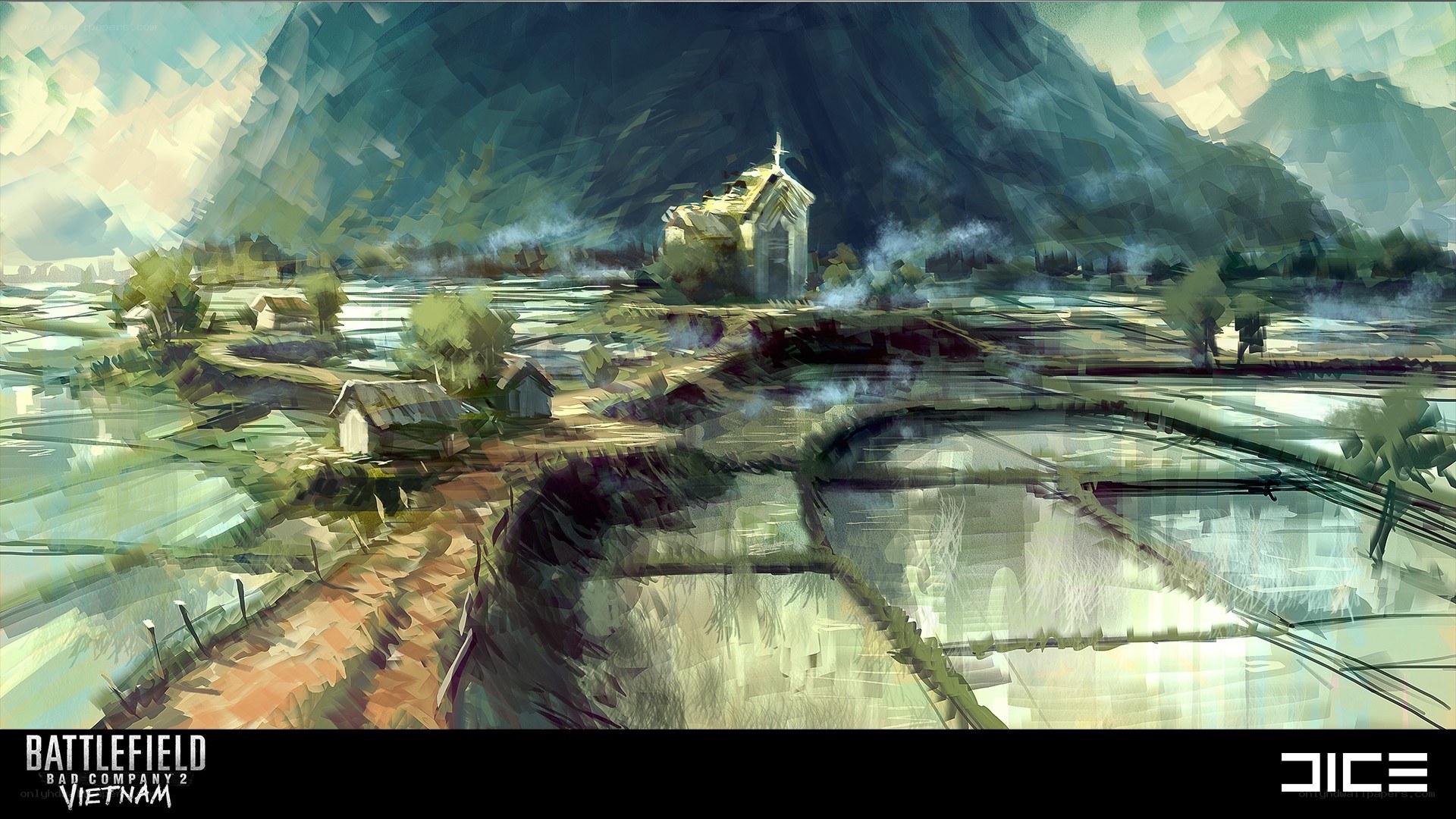 Vietnamese village concept art