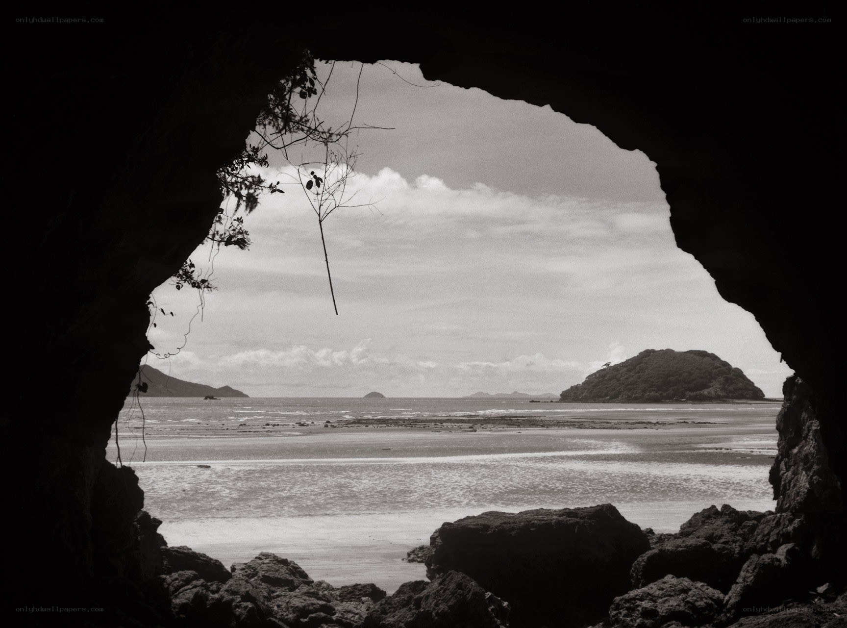 View from a cave opening