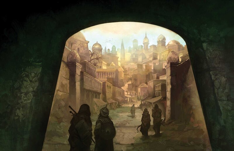View from a dark archway