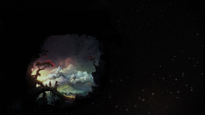 View from a dark cave