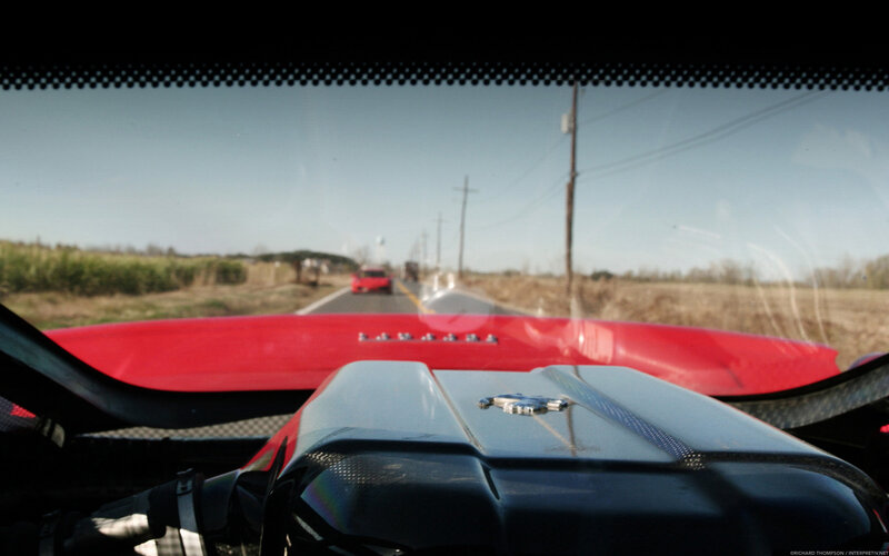 view from a red sports car