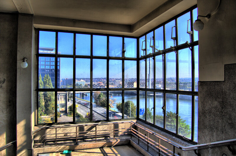 View from a riverside building